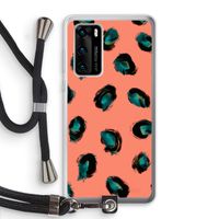 Pink Cheetah: Huawei P40 Transparant Hoesje met koord
