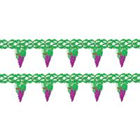 Druiven en wijn thema feest slingers - 2x - 400 cm - brandvertragend papier - versiering wijnavond