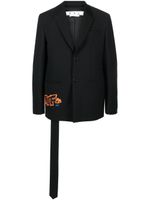 Off-White blazer Graf Coupe' Strap Rel à simple boutonnage - Noir