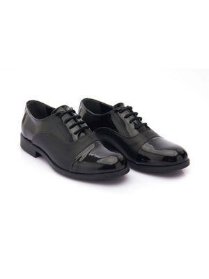 Moustache derbies en cuir verni - Noir