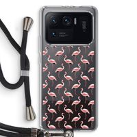Flamingoprint groen: Xiaomi Mi 11 Ultra Transparant Hoesje met koord