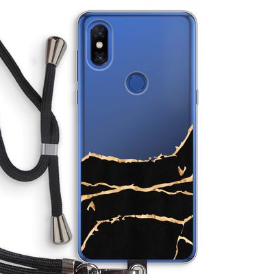 Gouden marmer: Xiaomi Mi Mix 3 Transparant Hoesje met koord