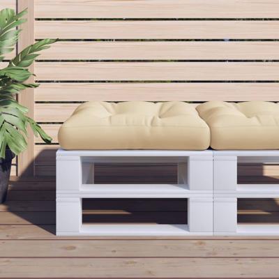 VidaXL Palletkussen 60x60x12 cm stof beige