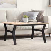 Salontafel Y-frame 90x90x45 cm massief grenenhout en staal