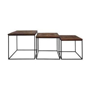 HSM Collection salontafels Austin (set van 3) - bruin/zwart - Leen Bakker