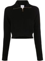 Patou cardigan crop zippé en maille nervurée - Noir