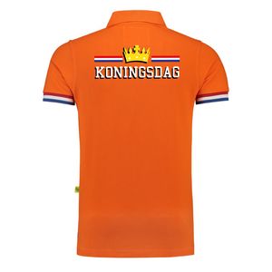 Luxe Koningsdag poloshirt oranje 200 grams voor heren