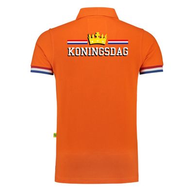 Luxe Koningsdag poloshirt oranje 200 grams voor heren