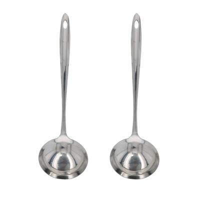 Gerimport Soep/saus opscheplepel - 2x - zilver - RVS - 31 cm - keukengerei - soeplepel