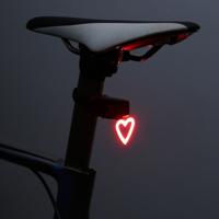 Multi verlichting modi fiets licht USB opladen LED fiets licht Flash staart verlichting voorbergen fiets zadelpen (hart)