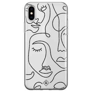 iPhone X/XS transparant hoesje - Abstract faces