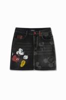 Denim minirok met illustraties en ruitjes - BLUE - 40