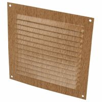 AMIG Ventilatierooster/muurrooster - 150 x 150mm - aluminium - beukenhout look - schoepenrooster   -