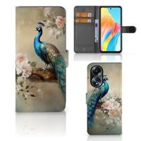 Telefoonhoesje | Met pasjeshouder | voor OPPO A58 4G Vintage Pauwen