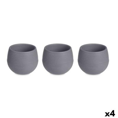 Pottenset Ibergarden Antraciet Plastic 16,5 x 16,5 x 14,5 cm 51,5 x 14,5 x 16,5 cm (4 Stuks)