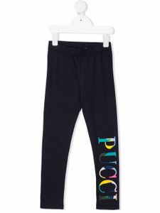 PUCCI Junior legging à logo imprimé - Bleu