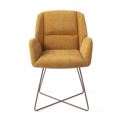 Jesper Home Eetkamerstoel 'Myoko' Cross Rose, kleur El Dorado