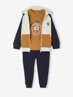 3-delige sportieve sweater voor jongens karamel