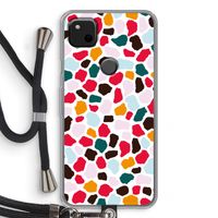 Colored Giraffe: Pixel 4a Transparant Hoesje met koord
