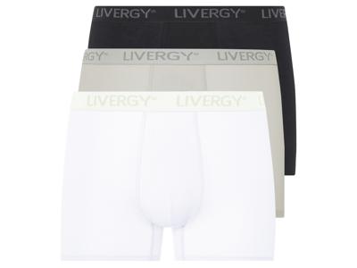 LIVERGY 3 heren boxers (Wit/Lichtgrijs/Zwart, XL)