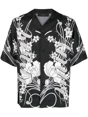 AMIRI chemise en soie à fleurs - Noir