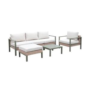 sweeek - Loungeset, aluminium en wicker, 5-zits