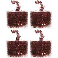 Decoris Kerstslinger - 4x - rood - folieslinger - 700 cm Decoris Kerstslinger - 4x - rood - folieslinger - 700 cm
