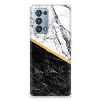 OPPO Reno 6 Pro Plus 5G | TPU | Siliconen hoesje | Marmer Wit Zwart - Origineel Cadeau Man