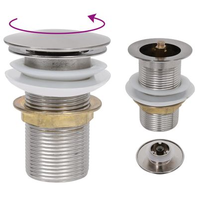 VidaXL Afvoer pop-up met overloop 6,4x6,4x9,1 cm chroomkleurig
