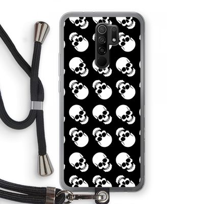 Musketon Skulls: Xiaomi Redmi 9 Transparant Hoesje met koord