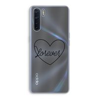 Forever heart black: Oppo A91 Transparant Hoesje