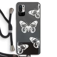 White butterfly: Xiaomi Redmi Note 10 5G Transparant Hoesje met koord