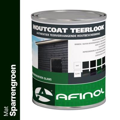 Afinol Houtcoat Teerlook Mat Sparrengroen 750 ml