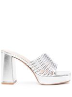 Gianvito Rossi mules Lena 100 mm à effet métallisé - Argent