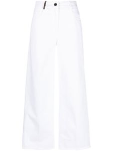 Peserico pantalon palazzo à ourlet nervuré - Blanc