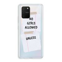 No Girls Allowed Unless: Samsung Galaxy S10 Lite Transparant Hoesje