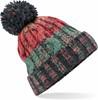 Beechfield CB486 Corkscrew Pom Pom Beanie - Watermelon Breeze - One Size