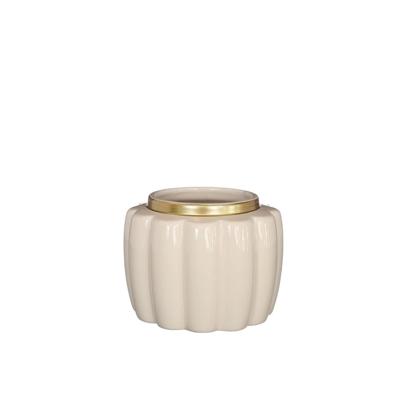 Bloempot Pouff crème Ø12,6xH9,7cm