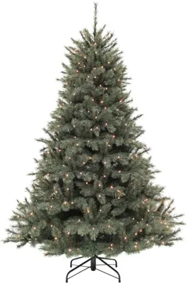 Triumph Tree Forest frosted verlichte kunstkerstboom blauwgroen 215cm - 304 lampjes