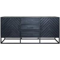 Home67 - Dressoir Rune Visgraat - Zwart Mangohout - 170 cm