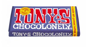 Chocolade Tony's Chocolonely reep 180gr donker melk pretzel toffee