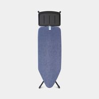 Brabantia Strijkplank C, 124x45 cm Denim Blue met solide stoomunithouder - Black