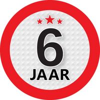 6 jaar leeftijd sticker rond 9 cm verjaardag versiering 6 jaar leeftijd sticker rond 9 cm verjaardag versiering