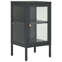 The Living Store Dressoir Luna - Opbergkast - Staal - 38x35x70 cm - Antraciet