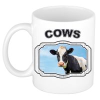 Dieren koe beker - cows/ koeien mok wit 300 ml     -
