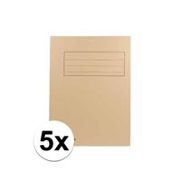 Documentenmap - 5x - A4 - beige - gerecycled karton - dossiermap