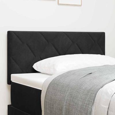 Hoofdbord Wandgemonteerd Geometrisch Zwart 90 cm Fluweel
