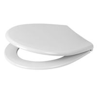 Toiletzitting Plieger Economy Met Deksel Thermoplast En Buffers Met RVS Bevestiging Wit