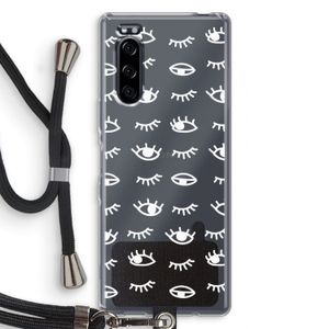 Eye pattern #3: Sony Xperia 5 Transparant Hoesje met koord