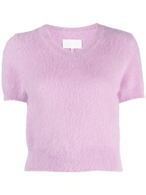 Maison Margiela haut en maille à manches courtes - Violet